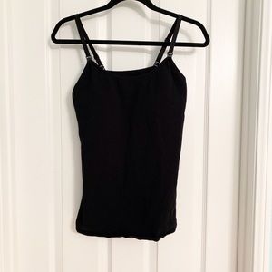 A Pea In A Pod Built In Bra Nursing Tank Black